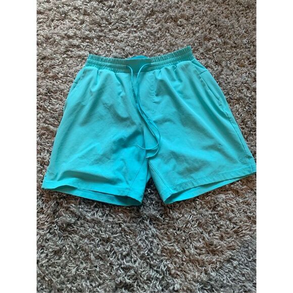 Lululemon Channel Cross 7” lined TURQUOISE TIDE SHORTS BATHING SUIT MENS sz M - Picture 5 of 6